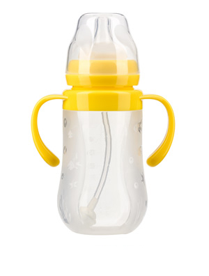 贝婴奇240ml宽口硅胶奶瓶黄
